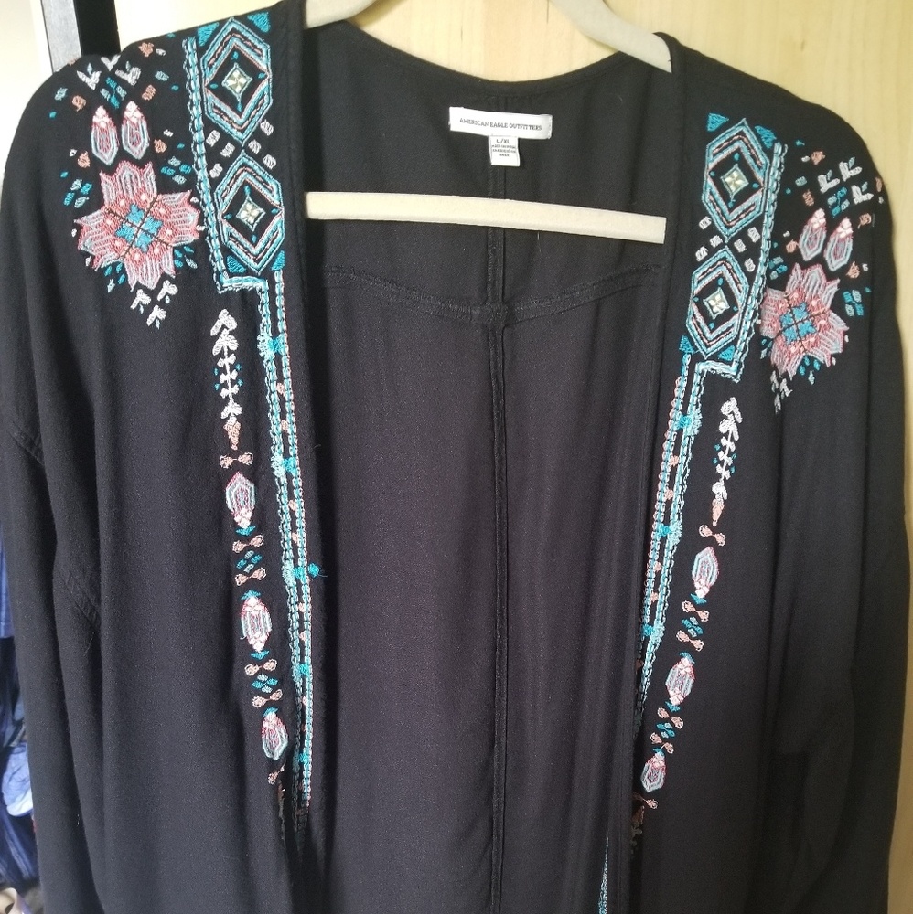 AE embroidered kimono
